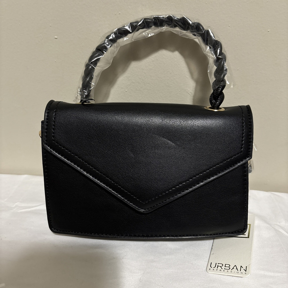 Urban Expressions Monique Braided Top Handle Crossbody - Black